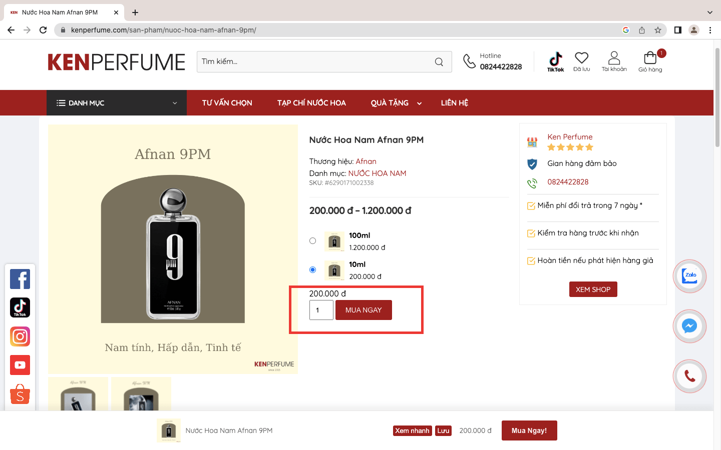 đặt hàng kenperfume