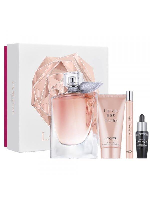 Set Nước Hoa Nữ Lancome Lavie Est Belle EDP (100ml + Mini 10ml + Body Lotion 50ml + Serum 10ml)