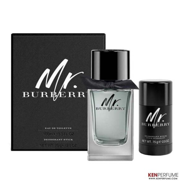 Set Nước Hoa Nam Burberry Mr Burberry EDT (100ml+ LKM 75g)