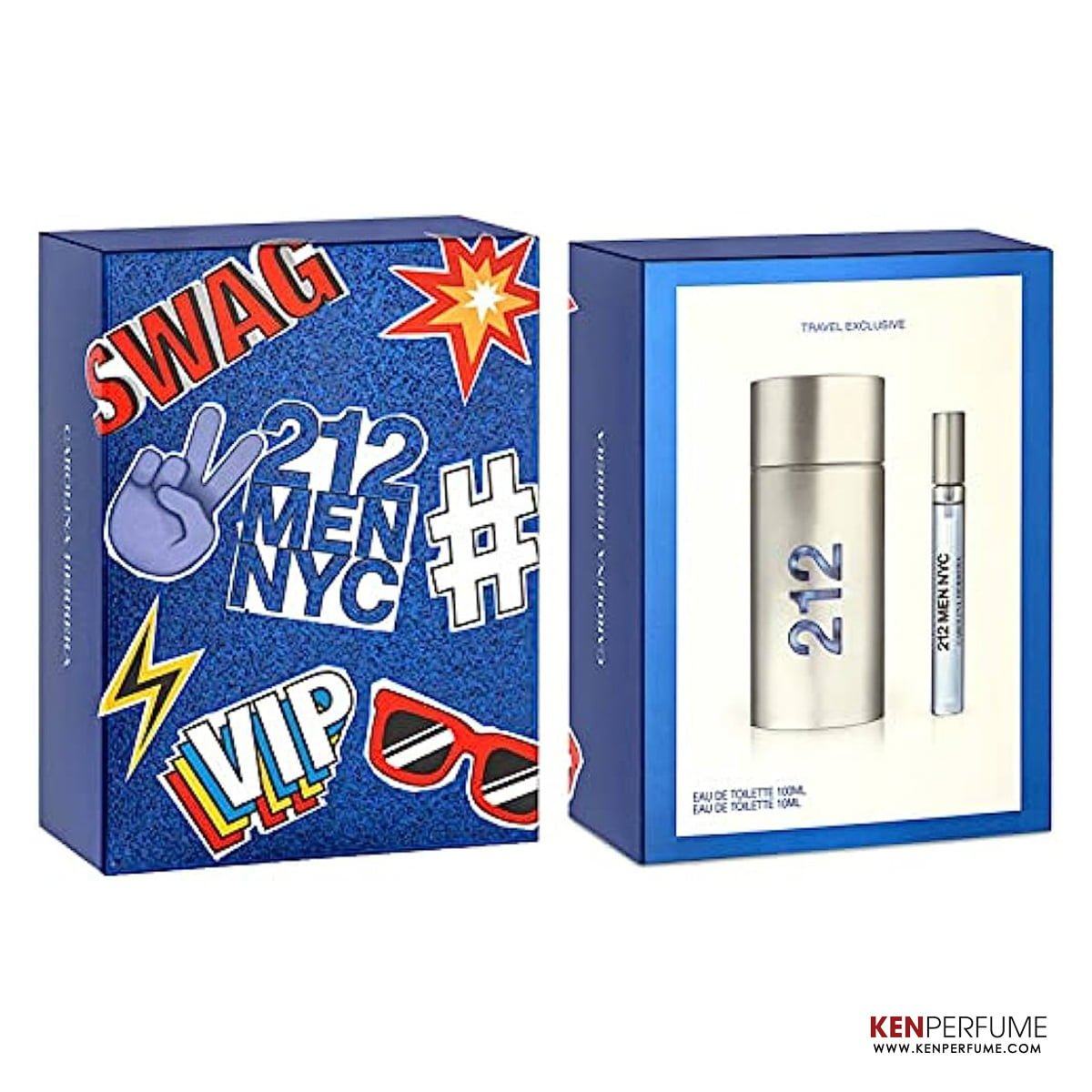 Set Nước Hoa Nam Carolina Herrera 212 Men NYC (100ml + 10ml)