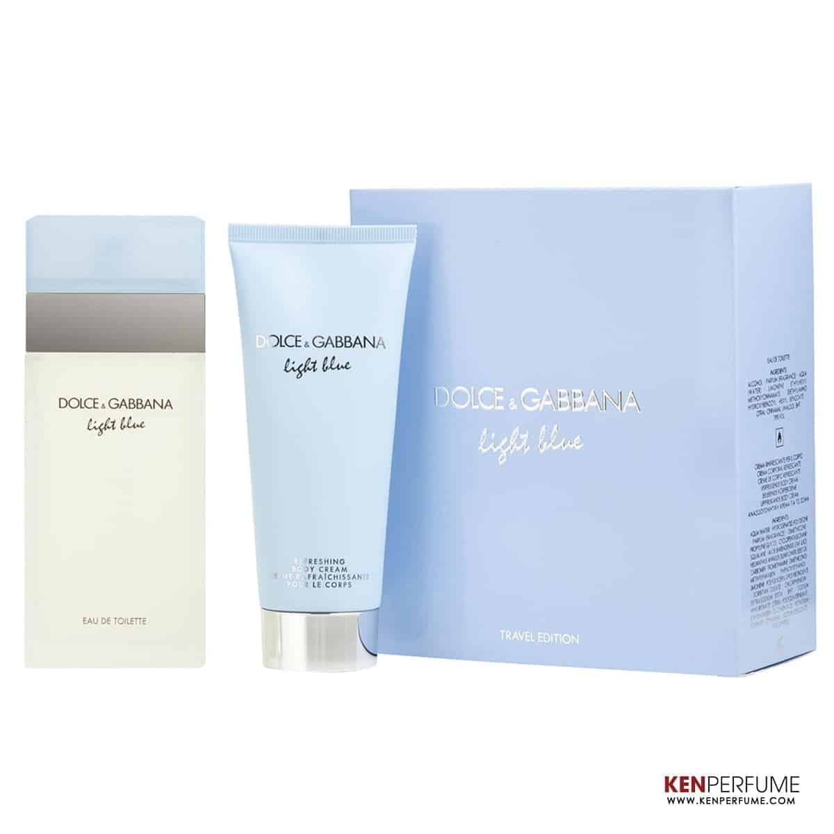 Set Nước Hoa Nữ Dolce & Gabbana Light Blue EDT (100ml + Body Cream 100ml)