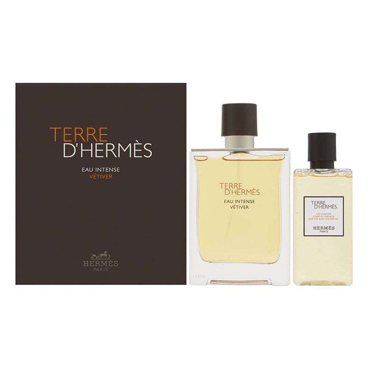 Set Nước Hoa Nam Hermès Terre Eau Intense Vetiver EDP (100ml + Shower Gel 80ml)