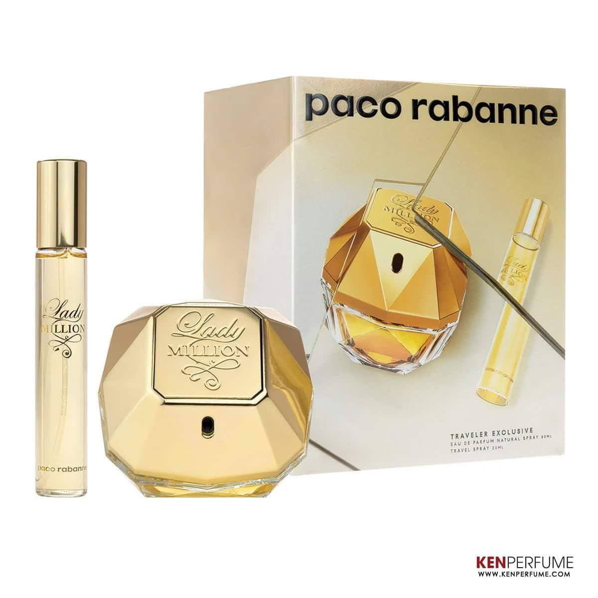 Set Nước Hoa Nữ Paco Rabanne Lady Million (80ml + 20ml)