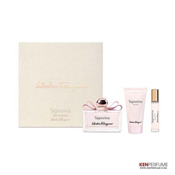 Set Nước Hoa Nữ Salvatore Ferragamo Signorina EDP (100ml + 10ml + Body Lotion 50ml)