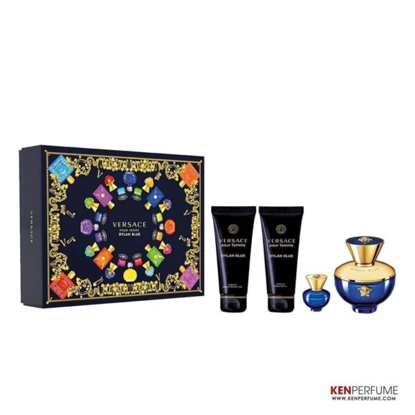 Set Nước Hoa Nữ Versace Dylan Blue Pour Femme EDP (100ml + Shower Gel 100ml + Body Lotion 100ml + Mini 5ml)