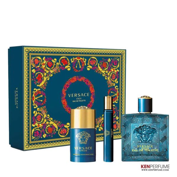 Set Nước Hoa Nam Versace Eros EDT (100ml + LKM 75ml + Mini 10ml)