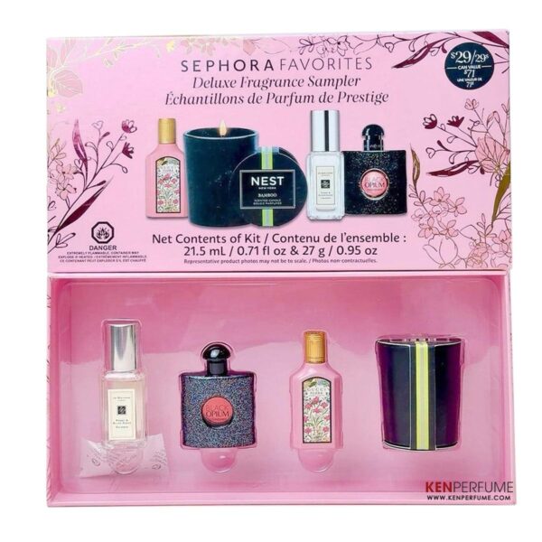 Set Nước Hoa Nữ Sephora Favorites Luxe Perfume Sampler 4 món (Mini + Nến thơm)